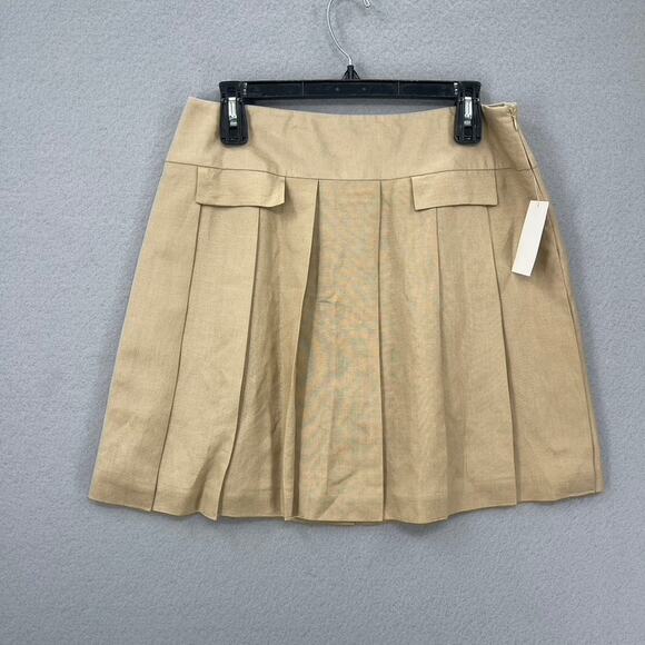 Larry Levine Dresses & Skirts - Larry Levine Pleated Skirt Womens 10P Tan Preppy Academia Y2K Mini Tennis Chic